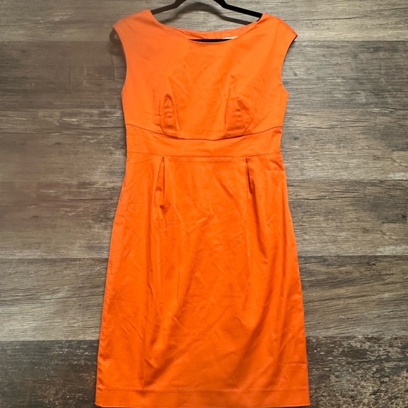 Michael Kors Orange Sheath Dress Knee-Length Sleeveless Cocktail - Picture 1 of 5